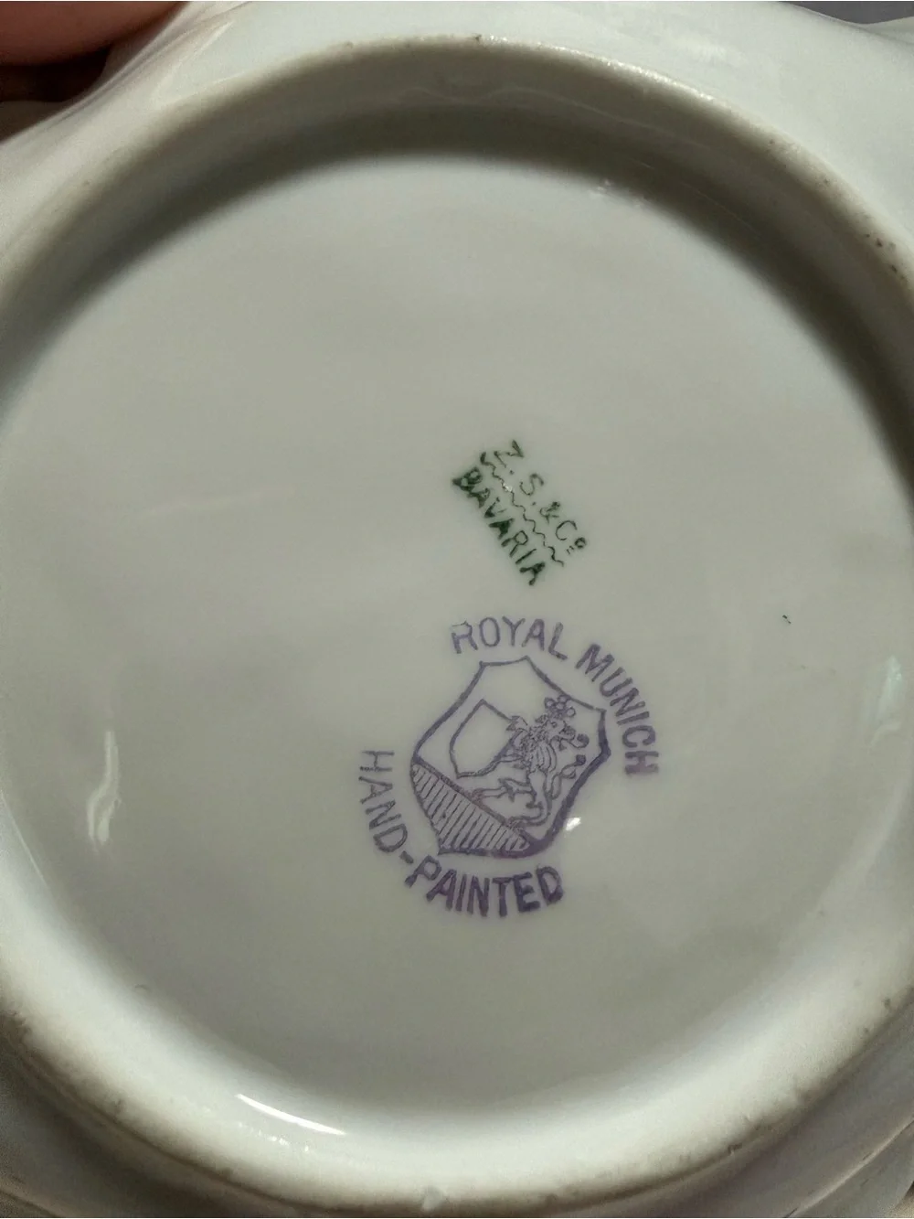 Antique Royal Munich Z.S. & Co Bavaria Hand Painted Pink Rose Porcelain Bowl